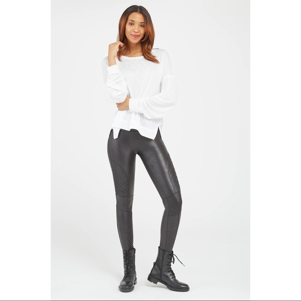 Spanx Faux Leather Moto Leggings